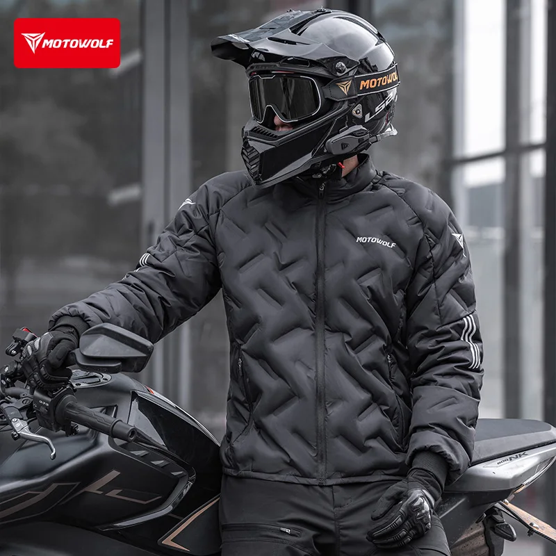 Motorcycle Down Jacket Winter  - Motorcycle Gear White recension och pris