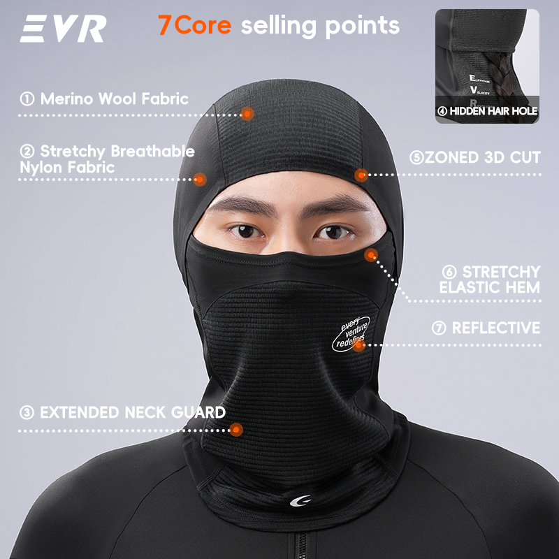 EVR Winter Wool Face Mask Neck - Motorcycle Gear For Winter recension och pris