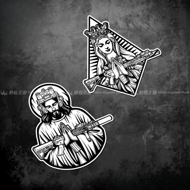 Tactical Black White Jesus Vir - Motorcycle Gear White recension och pris